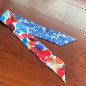 Authentic multi color silk Coach scarf